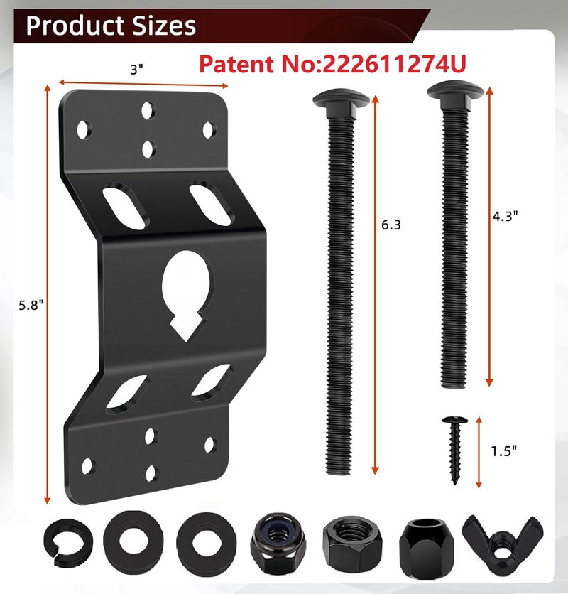 MY RUSTIC Trailer Spare Tire Mount,Upgraded Spare Wheel Carrier, Spare Tire Mounting Bracket Rack,Wall Mount for Enclosed Trailers,Cargo Race Box Trailers,Trucks, Vans, Garages, Warehouses and Semis - Image 2